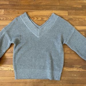 ZENANA Gray knit off the shoulder sweater